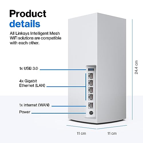 Linksys Velop MX10600 Tri-Band Whole Home Mesh WiFi 6 System (AX5300)