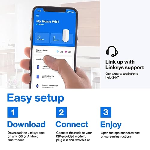 Linksys Velop MX10600 Tri-Band Whole Home Mesh WiFi 6 System (AX5300)