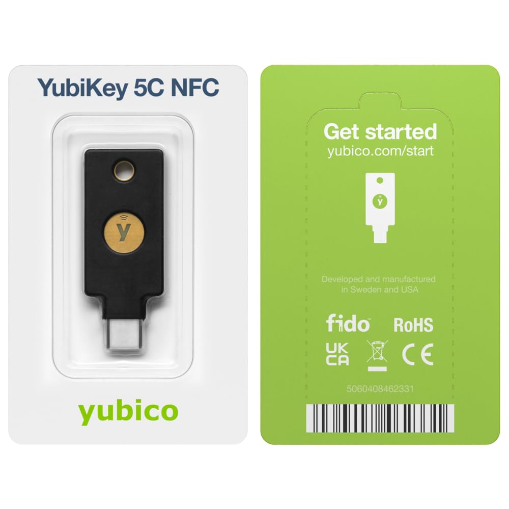 Yubico YubiKey 5C NFC USB-C Security Key for Two-Factor authentication (2FA)