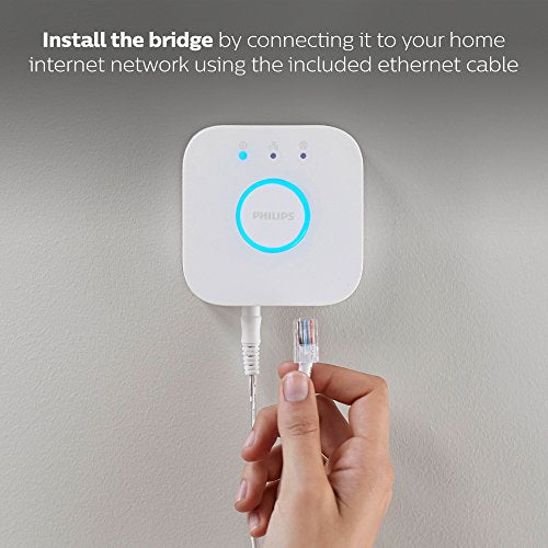 Philips Hue Bridge 2.0 (Works with Alexa), White. Smart Home Lighting System